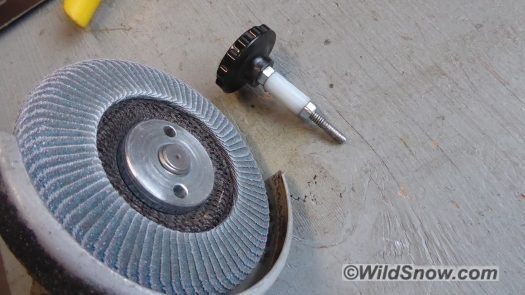 Assembled adapter uses 1/2 inch diameter nylon spacer, has to be eased down to fit pole socket 12 millimeters. Assembled adapter uses 1/2 inch diameter nylon spacer, has to be eased down to fit pole socket 12 millimeters.