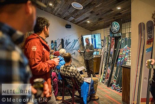 Sego Ski presentation inside the charming A Lodge.