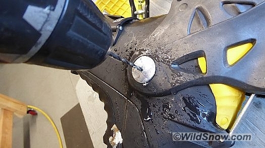 Drill through rivet. Drill through rivet.