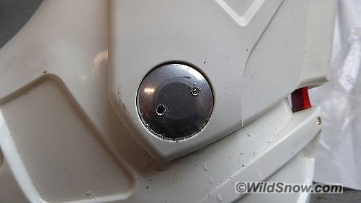 Also drill a couple of small holes off center, to anchor your circlip pliers. Also drill a couple of small holes off center, to anchor your circlip pliers.