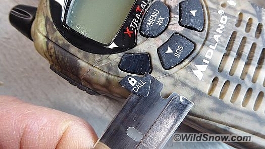 We've been trimming the CALL button off Midland radios for years. I guess they didn't get the message. We've been trimming the CALL button off Midland radios for years. I guess they didn't get the message.