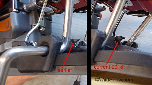 Brake hook comparison, the latest (right) also has a stronger hidden spring. Brake hook comparison, the latest (right) also has a stronger hidden spring.