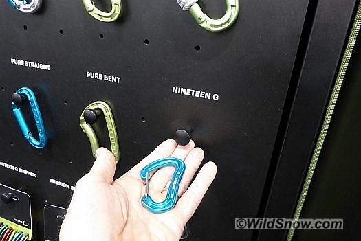 Edelrid also had this little biner on display, perfect for minimalist setups. Edelrid also had this little biner on display, perfect for minimalist setups.