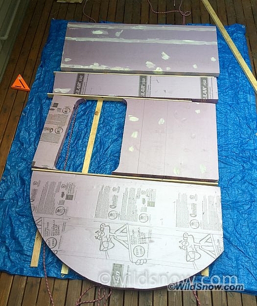 2017-09-17 10.16.32 The walls are constructed of several pieces of foam with wood laminated in between. This adds a smidge of strength, while still keeping the wood to a minimum, to increase the water resistance.