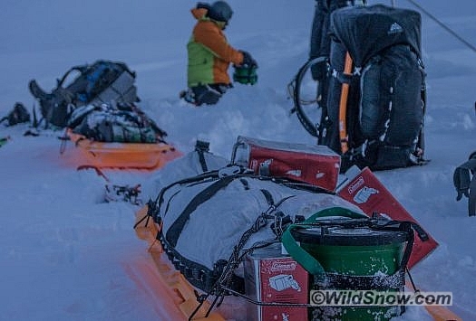 Sleds packed for the ski out.