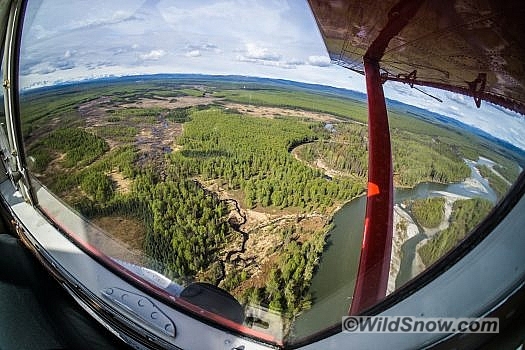 Flying home over the wilderness of Alaska.