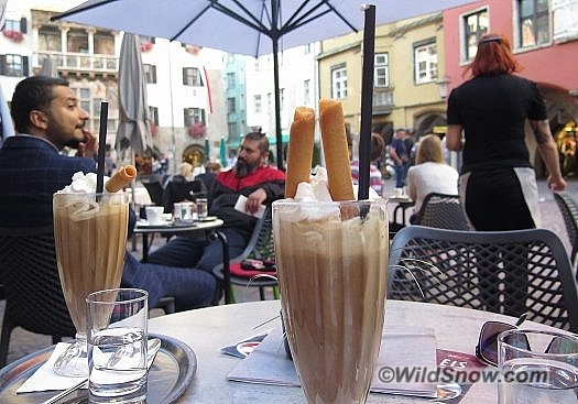 IMG_0315cropped Lou would have ended the tour with a beer but since I was with the girls, we indulged with Innsbruck famous drink, Eiskaffe.