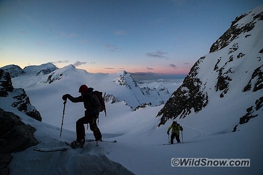 An evening lap on our first day above the Kelman hut.