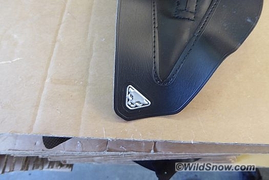 The now classic logo, etched and ready to ski. The now classic logo, etched and ready to ski.