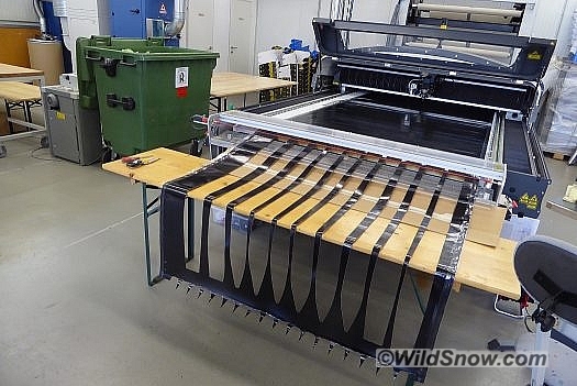 Laser cutter, ski touring climbing skins. Laser cutter, ski touring climbing skins.