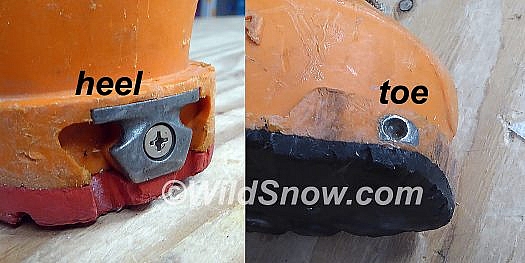 Dynafit Standard tech fitting on the toe of this boot, notice the extra sole material. MORE, this is the only fitting, Dynafit or otherwise, that provides a smooth outer profile to the sole, which is best for bindings such as Salomon Shift. (That said, Quick Step works in Shift, but is not forgiving of any shortening of the sole due to wear. Dynafit Standard tech fitting on the toe of this boot, notice the extra sole material. MORE, this is the only fitting, Dynafit or otherwise, that provides a smooth outer profile to the sole, which is best for bindings such as Salomon Shift. (That said, Quick Step works in Shift, but is not forgiving of any shortening of the sole due to wear.