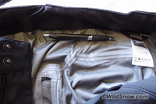 Ascentshell fabric is waterproof enough to require seam taping. No problem here.