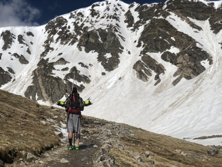 Skiing Grays and Torreys. conditions begin to brown, but who can resist the chance to ski in shorts?