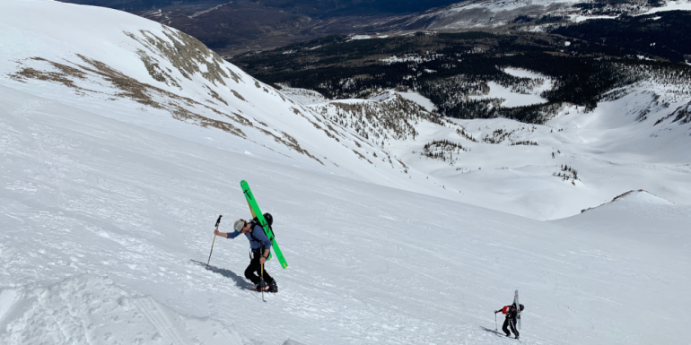 Starting to feel the effects of a full-value ski day. Just one more push to the summit