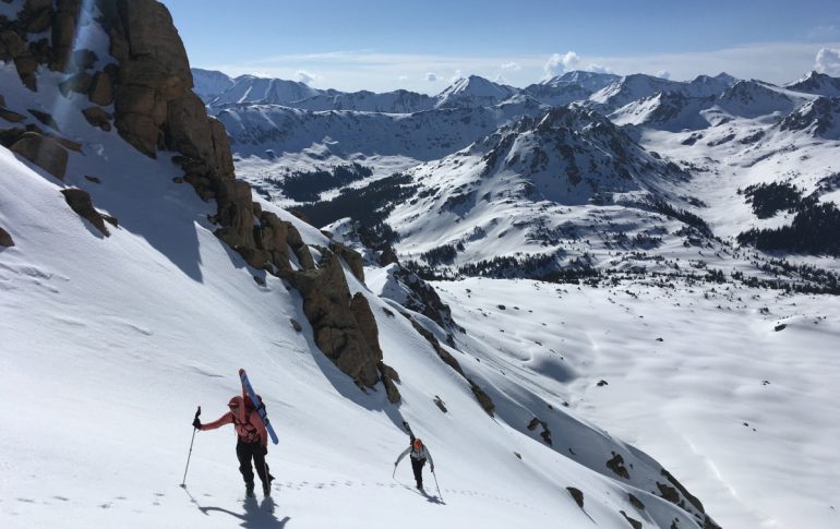 "We could ski that, and that, and that..." Skiing on Colorado's Independence Pass went well into late June this year.