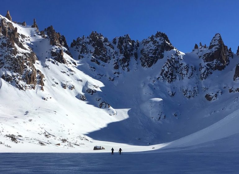 Chris and Sarah: “Let’s ski that one, and that one, and that one, and that one...” Photo: Andy Sovick