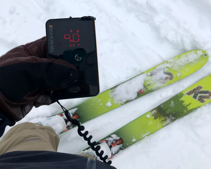 BCA Tracker 3 Beacon in search mode.