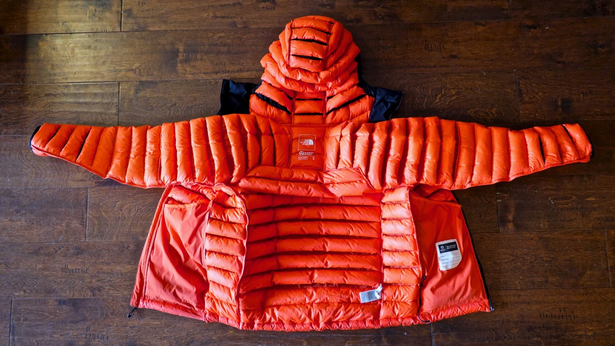 Inside view of The North Face 50:50, a successful attempt at a down insulation layer that breaths.
