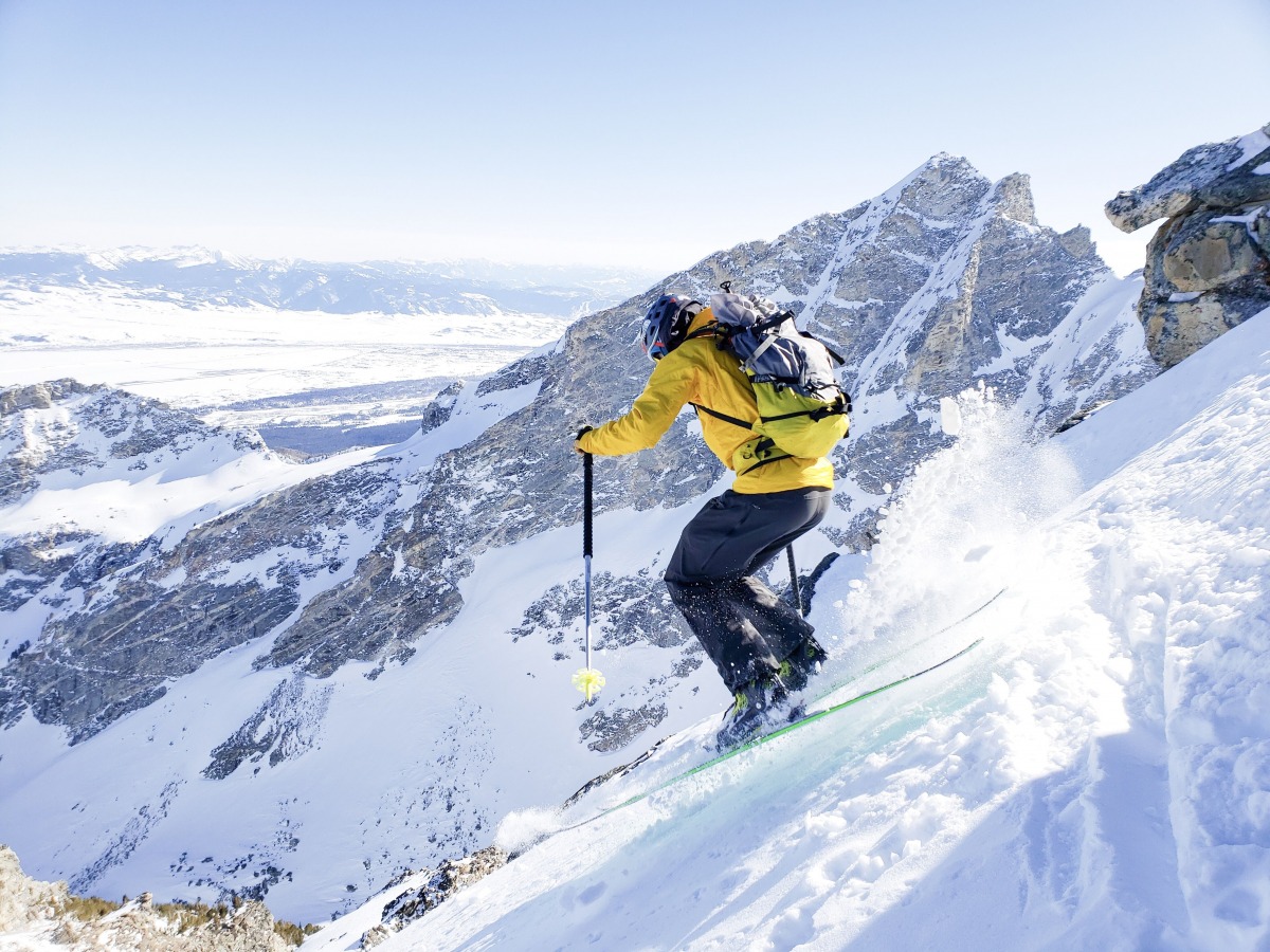 Couloirs in the Tetons are ideal territory for the Billy Goat plates. Here, the author in Teton National Park.