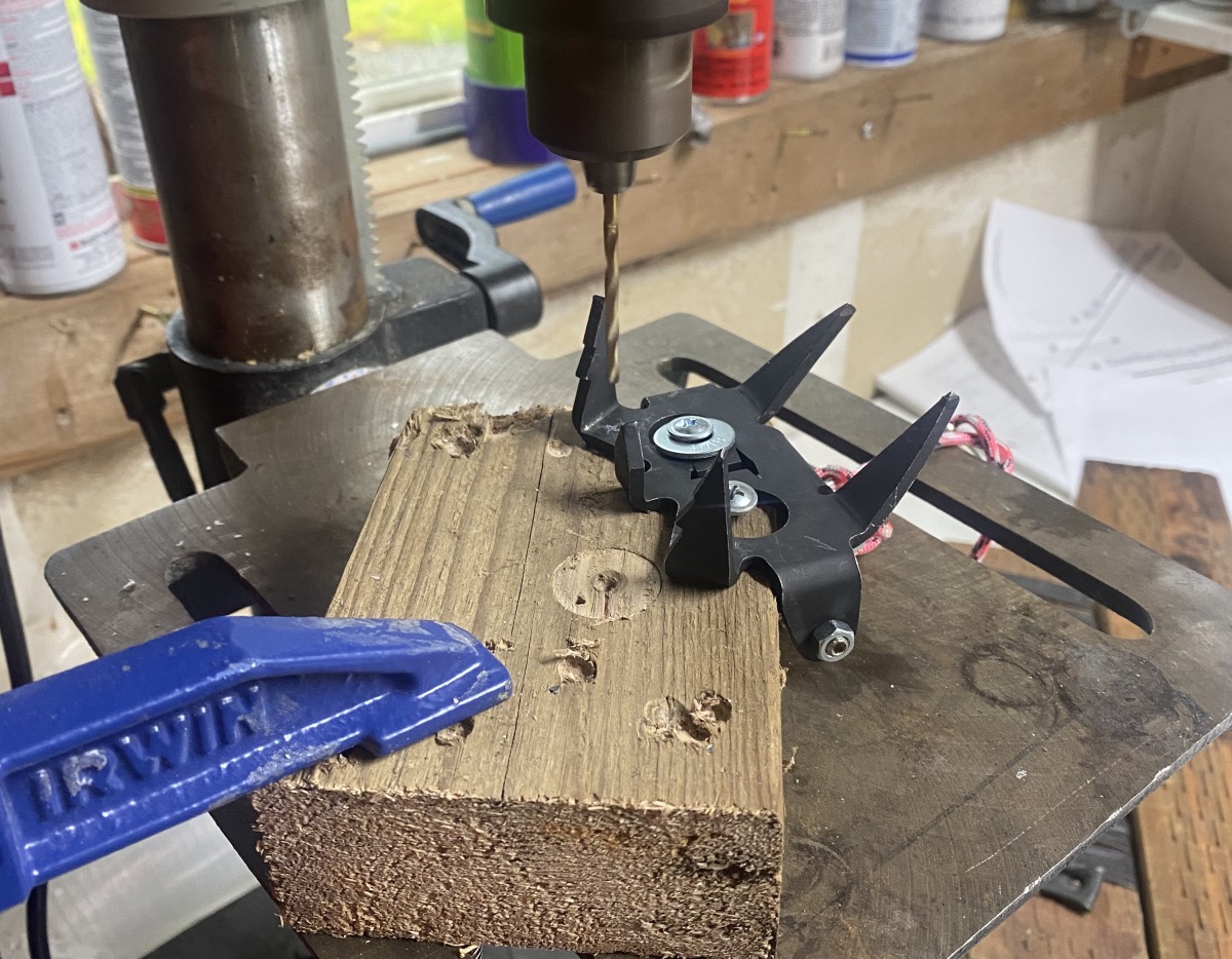 The only irreversible change to the crampons was drilling two 9/64’’ holes to fit the Cramp-in screws. These holes are small enough I don’t think they’ll affect the strength of the crampons.