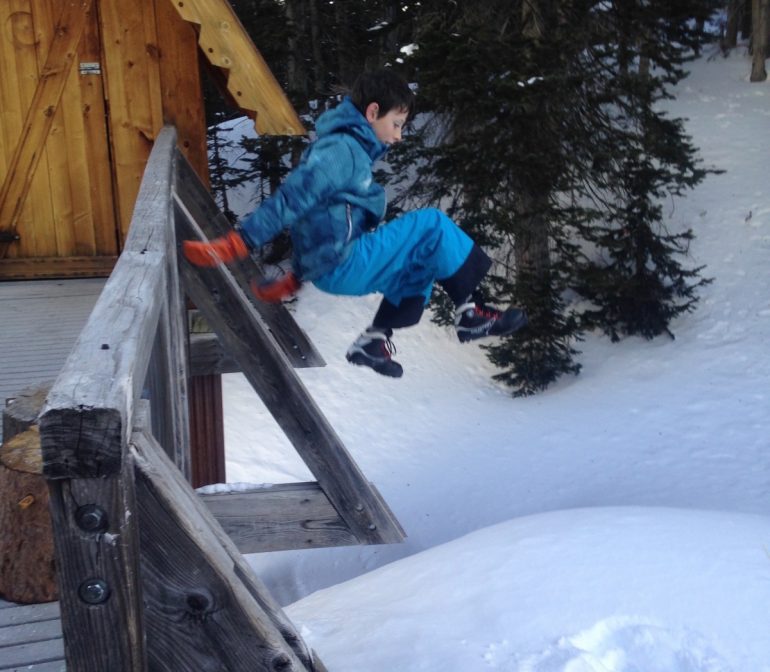 Griffin gets some air time at the Tagert Hut.