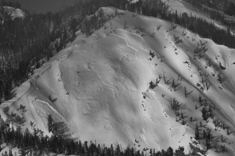 Multiple avalanches occurred on the Smokey Mountains area of the Sawtooths. Photo: Ben VandenBos/Sawtooth Avalanche Center