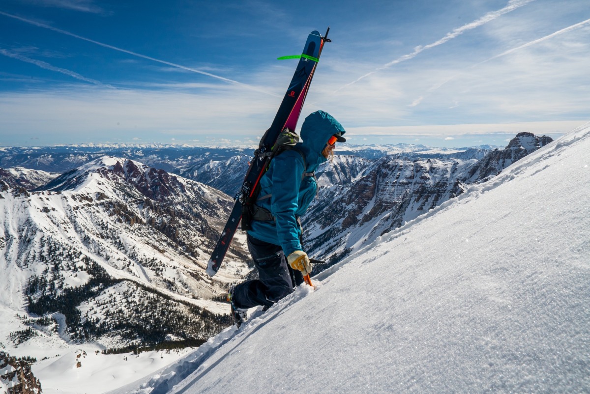 Cody Townsend climbing North Maroon Peak