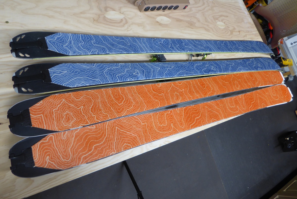 New/Old Stock Contour Carving Climbing Mohair Adhesive Ski Skins PAIR 