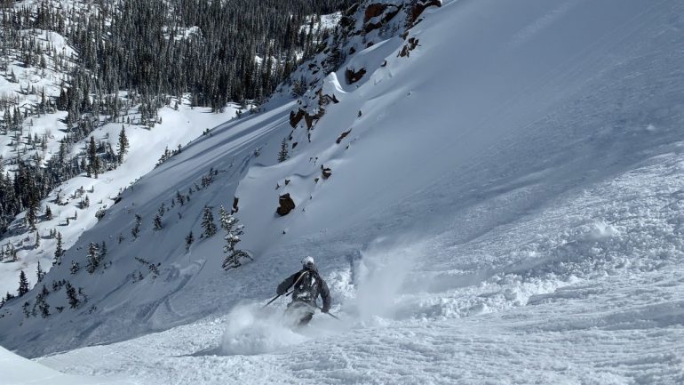 Tom enjoying some spring colorado powder. Taken out of context on social media, the photo offers little useful information.