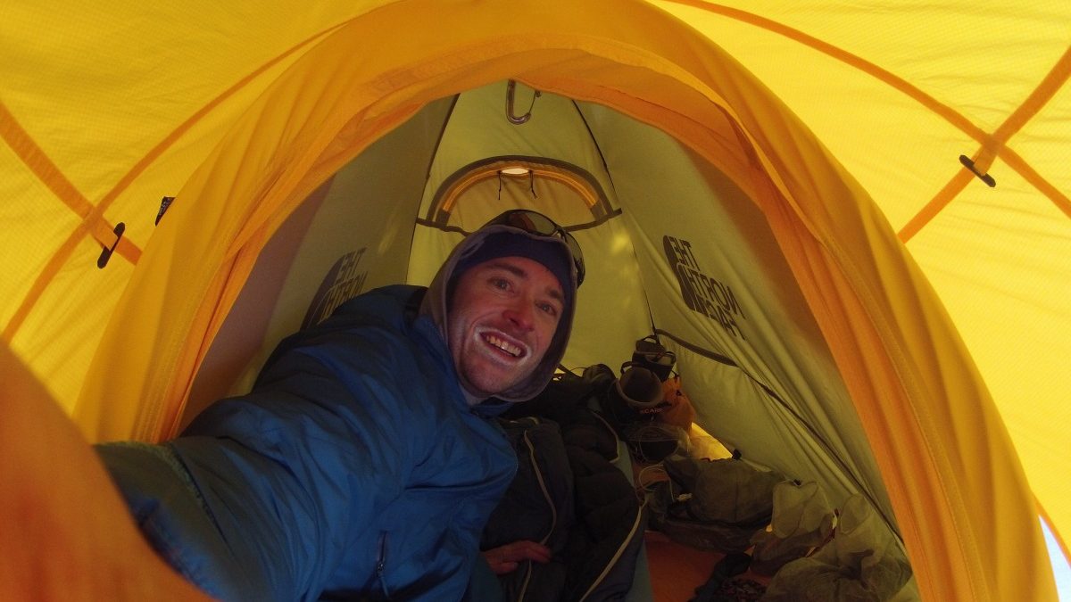 Snug as a bug in a two-man tent.