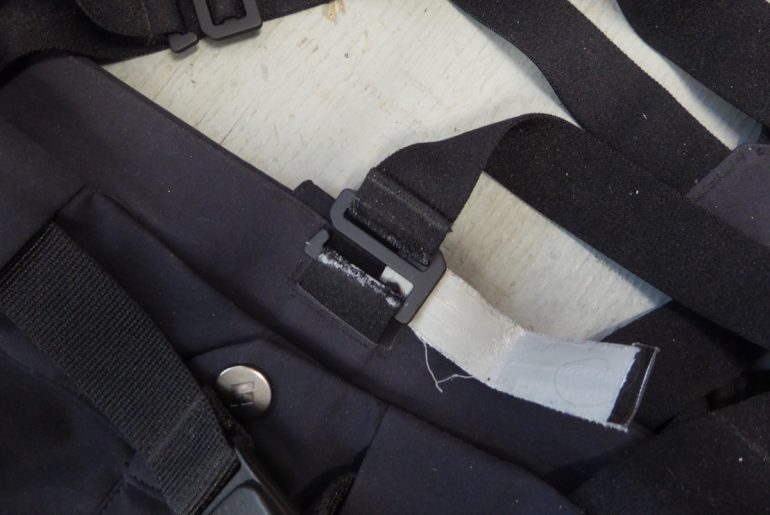Only real glitch is this rear U-fastener for the suspenders.