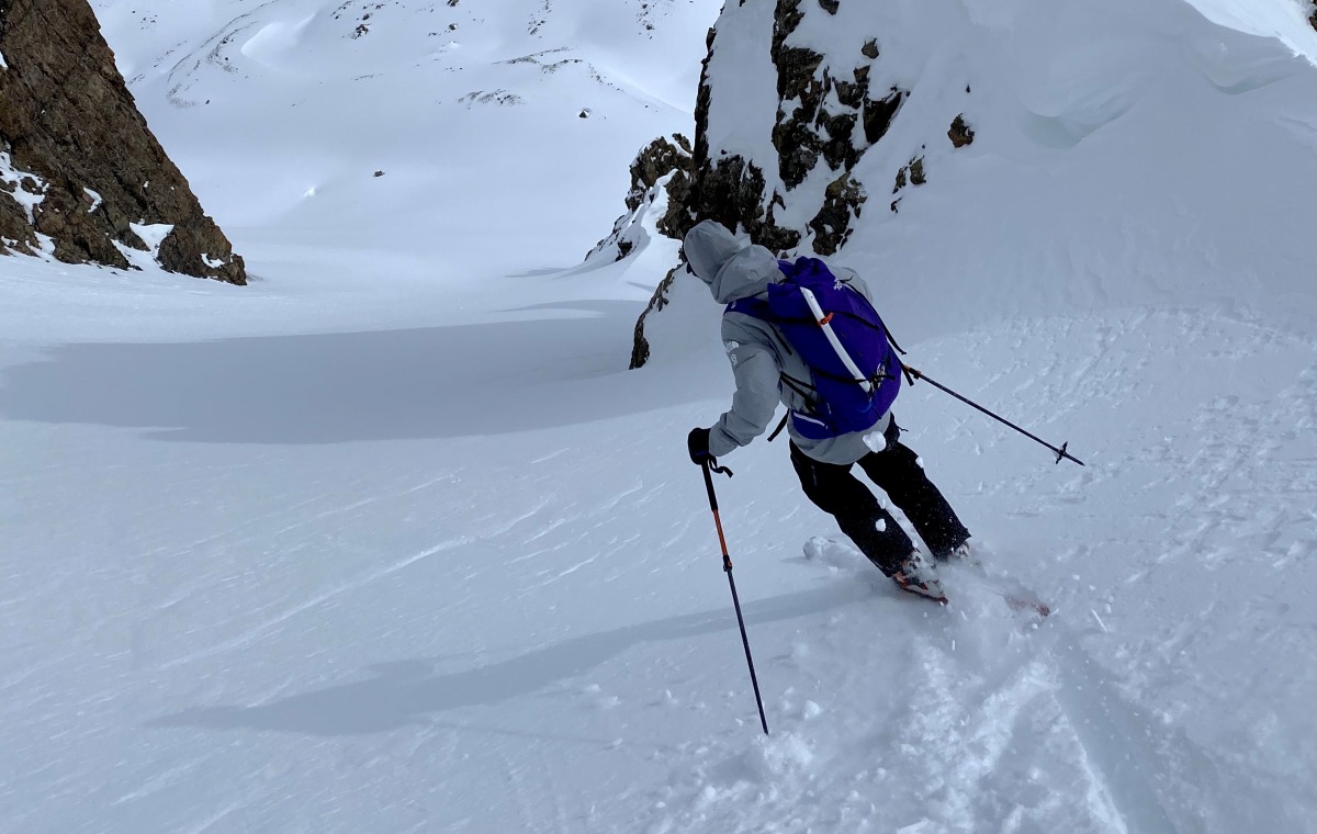 A non-technical axe is an important part of the touring kit during the spring diurnal and should be light enough to be forgotten on the pack. The Blue Ice Hummingbird is as capable as it is light. Photo: Riley Soderquist