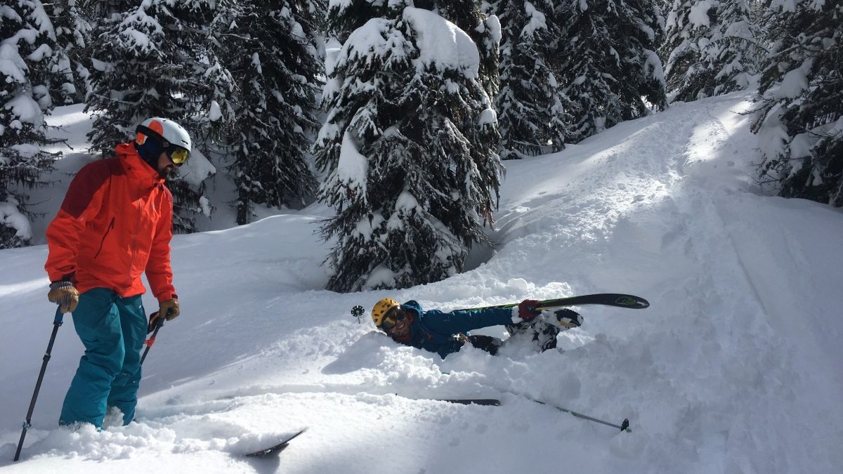 Recovering yourself from a crash, as demonstrated, can be quite hard and could be a stretch on its own. Especially when your friends observe and take photos instead of helping...