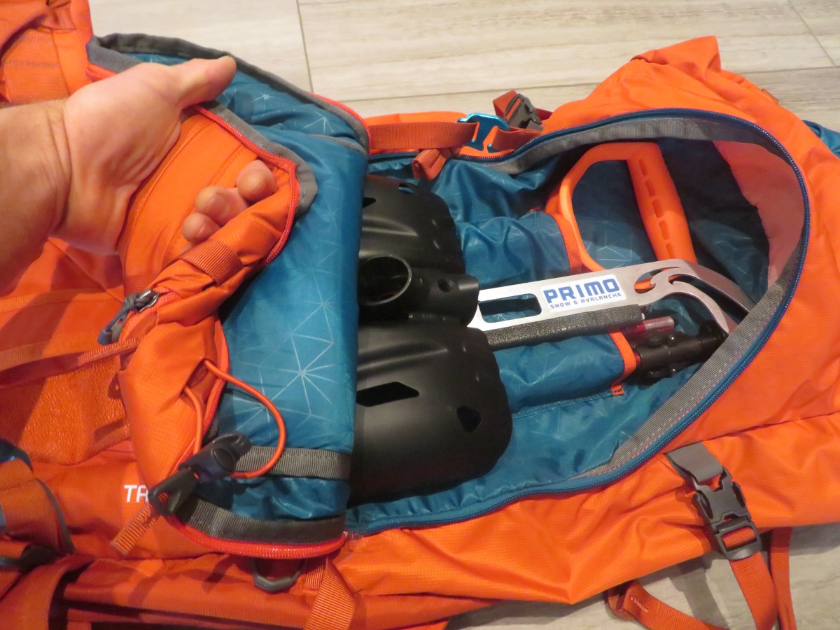 A key component of a ski pack is the avalanche tool pouch. Plenty of room for a variety of tool brands here.