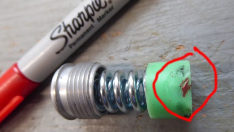 Typical thimble bushing, showing possible wear.