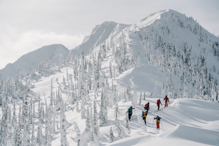 Staying on a ridgeline means nothing above you to avalanche. Headed towards the drop-in outside Nelson, BC. Photo: Matt Kennedy