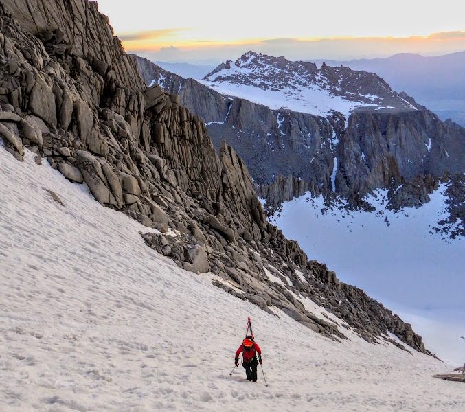 The Petzl Irvis Hybrid also performs well on easier snow walk ups. The Mountaineers Route, Mt. Whiney, 2019