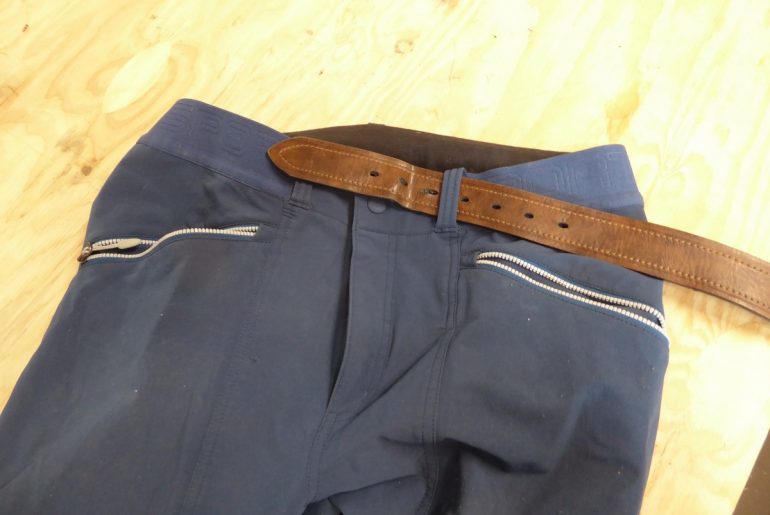 The waist configuration is important with a pant such as this.