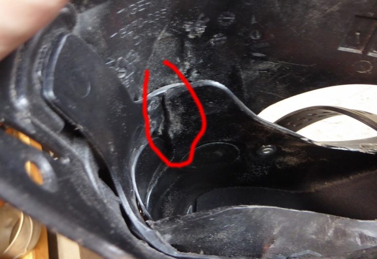 Cuff stop removed, cuff in forward flex position.