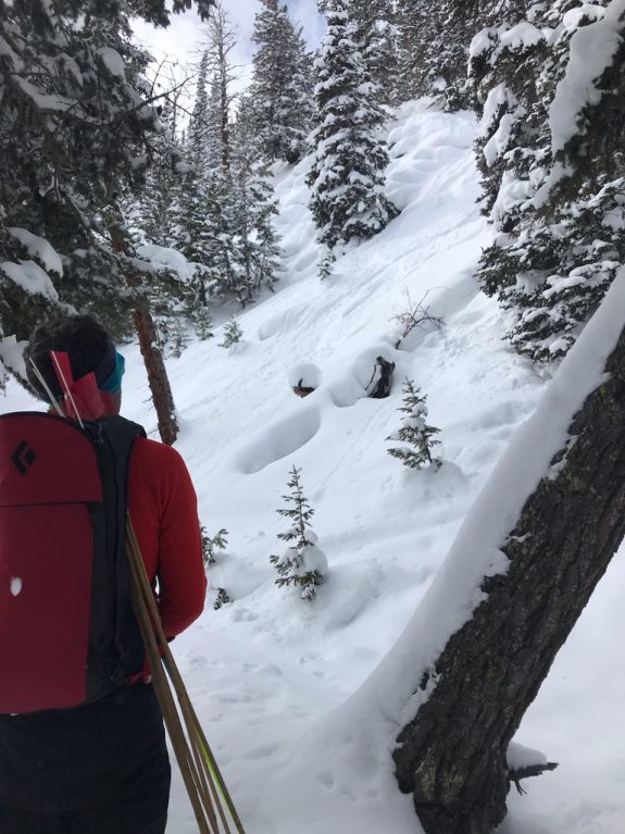 Among the list of cool terrain features, this steep pillowy line called Hammer Down.