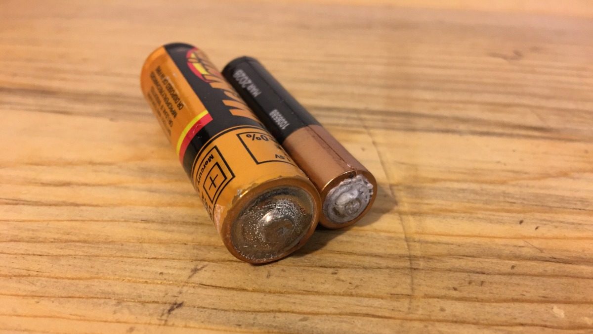 If you inspect your batteries and they look like this, check your beacon terminals too. 