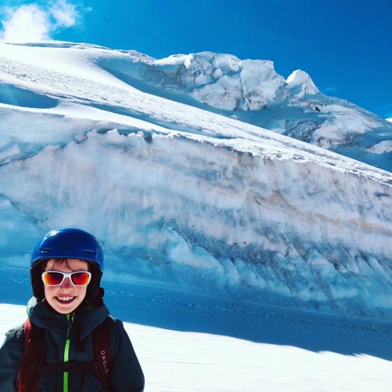 Luca Coppolillo enjoying spring skiing on the glacier above Zermatt, Switzerland. Soft snow, bright sun, big smile – oh yeah!