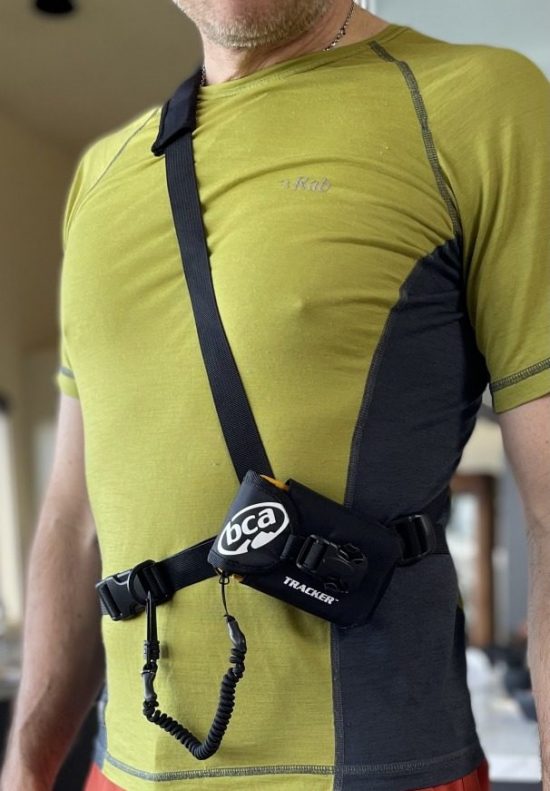 Often times, the harness is a fine option. Here, a Tracker4, with a low-tech, lightweight, cheap harness.