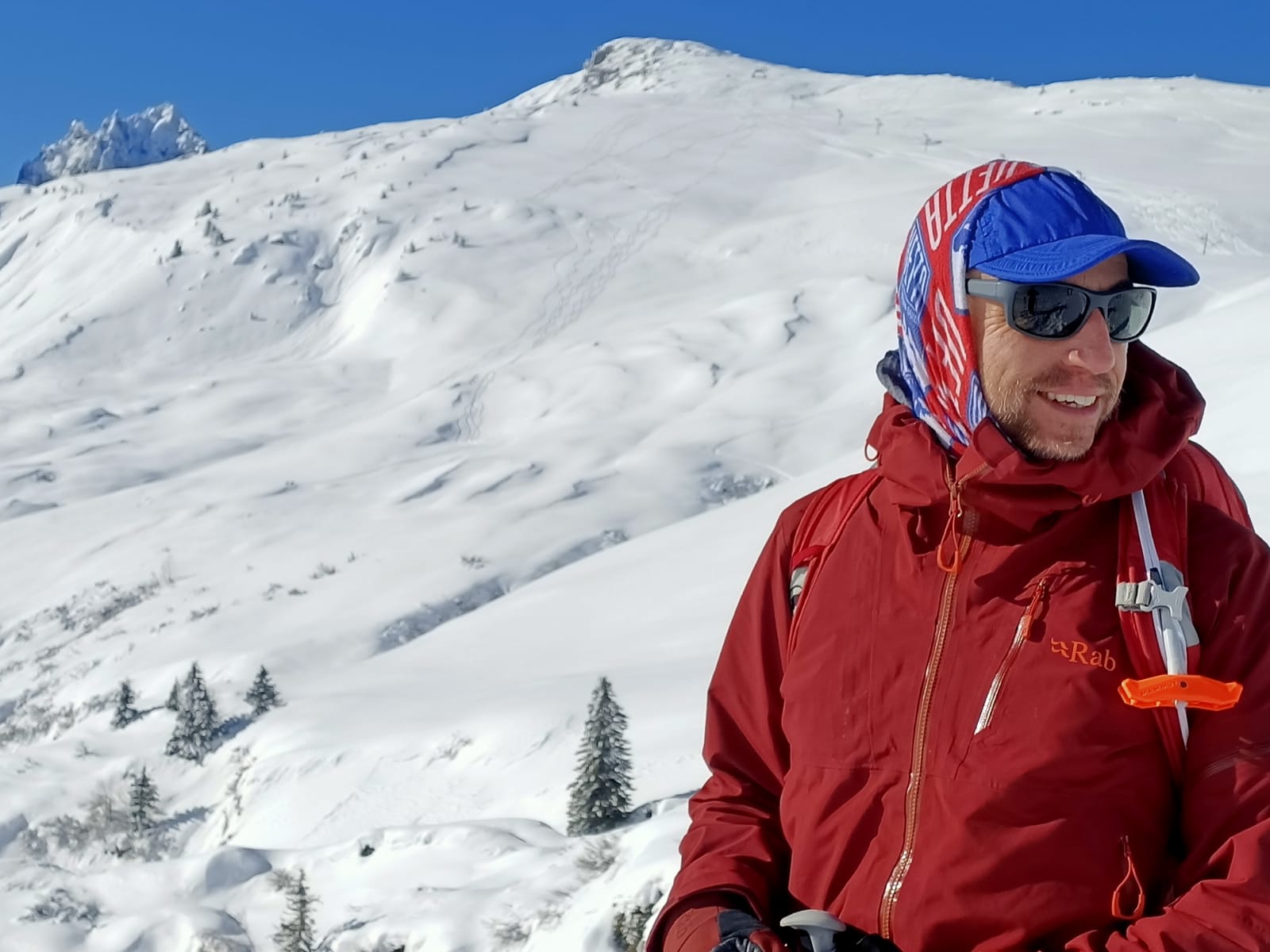 The author on a late-winter tour above Chamonix, France. The day went from bitter cold to spring-like warmth within hours.