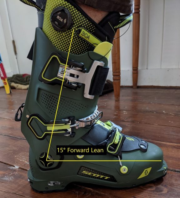Forward lean of the Scott Freeguide boot.