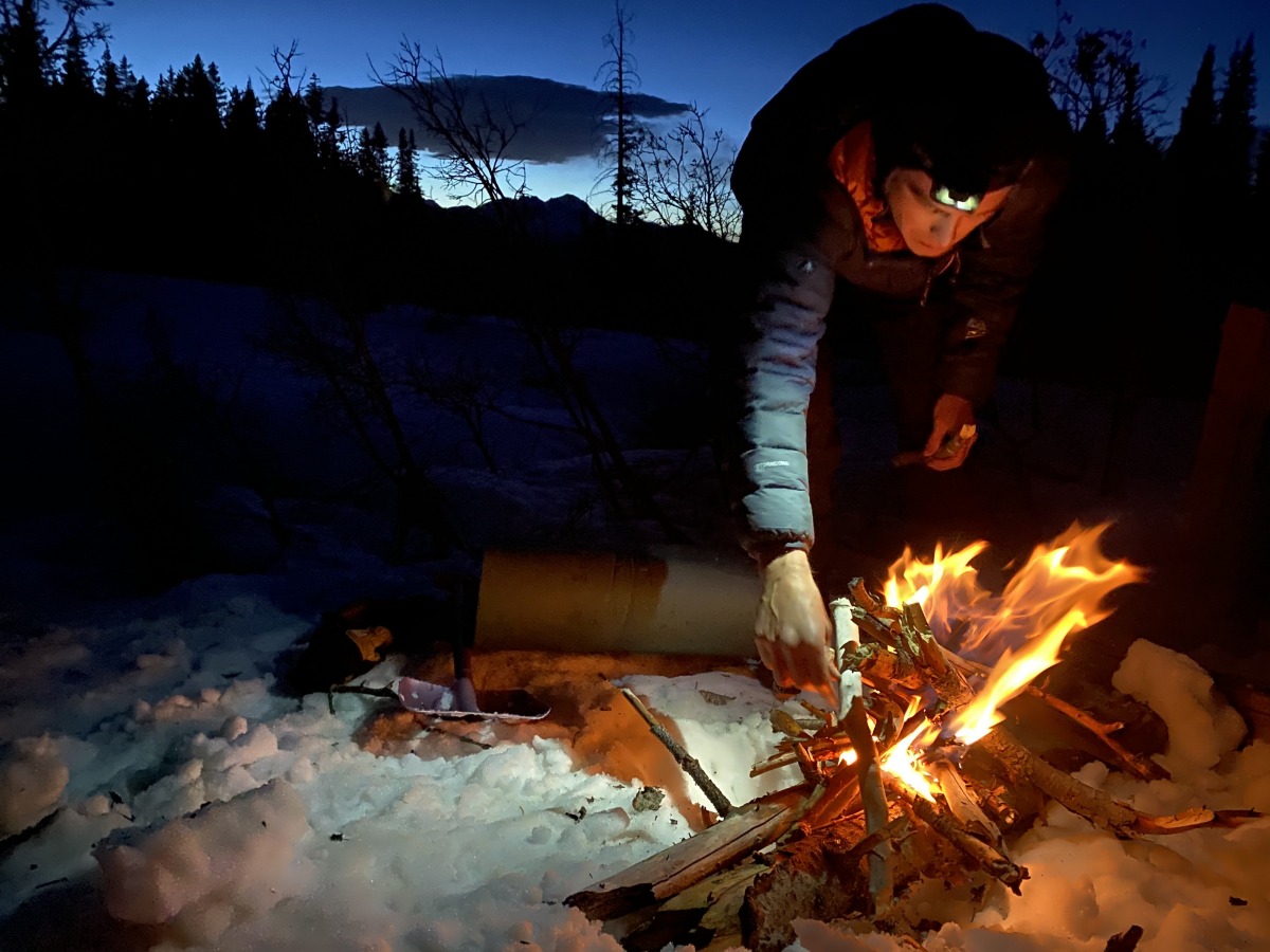 We had a fire our first night out. Duly noted to make sure you set up a fire downwind of your tents to not put ember holes in your fancy single wall tents…
