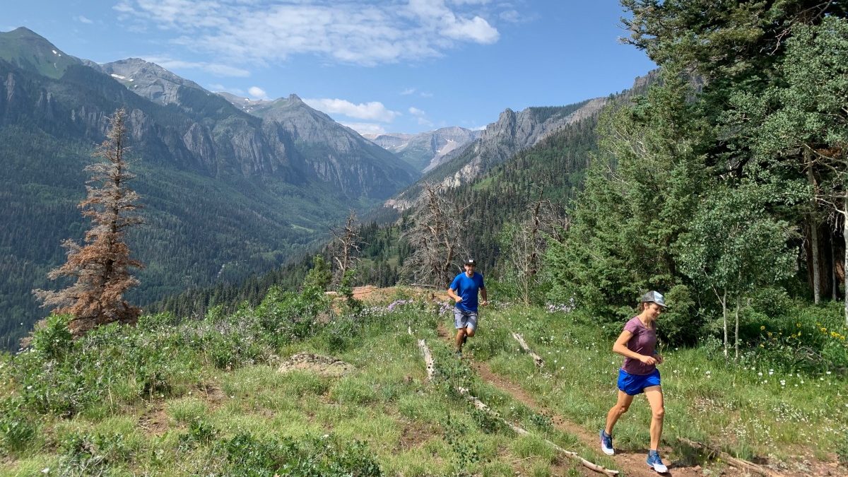 Enjoying fine trails and views above Ouray, CO.