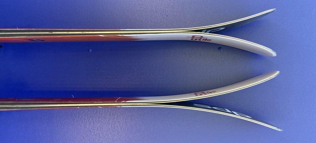 The tip differences in the Pagoda line of skis are noticeable.