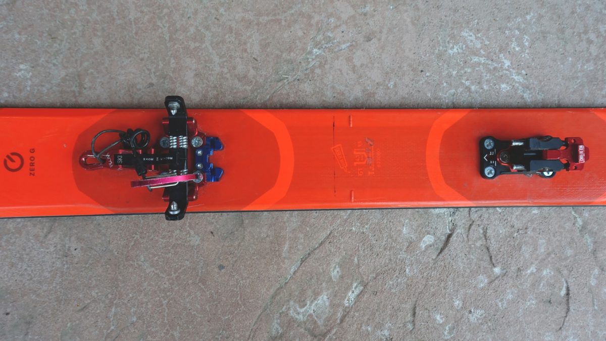 The binding mount area of the Blizzard Zero G 95.