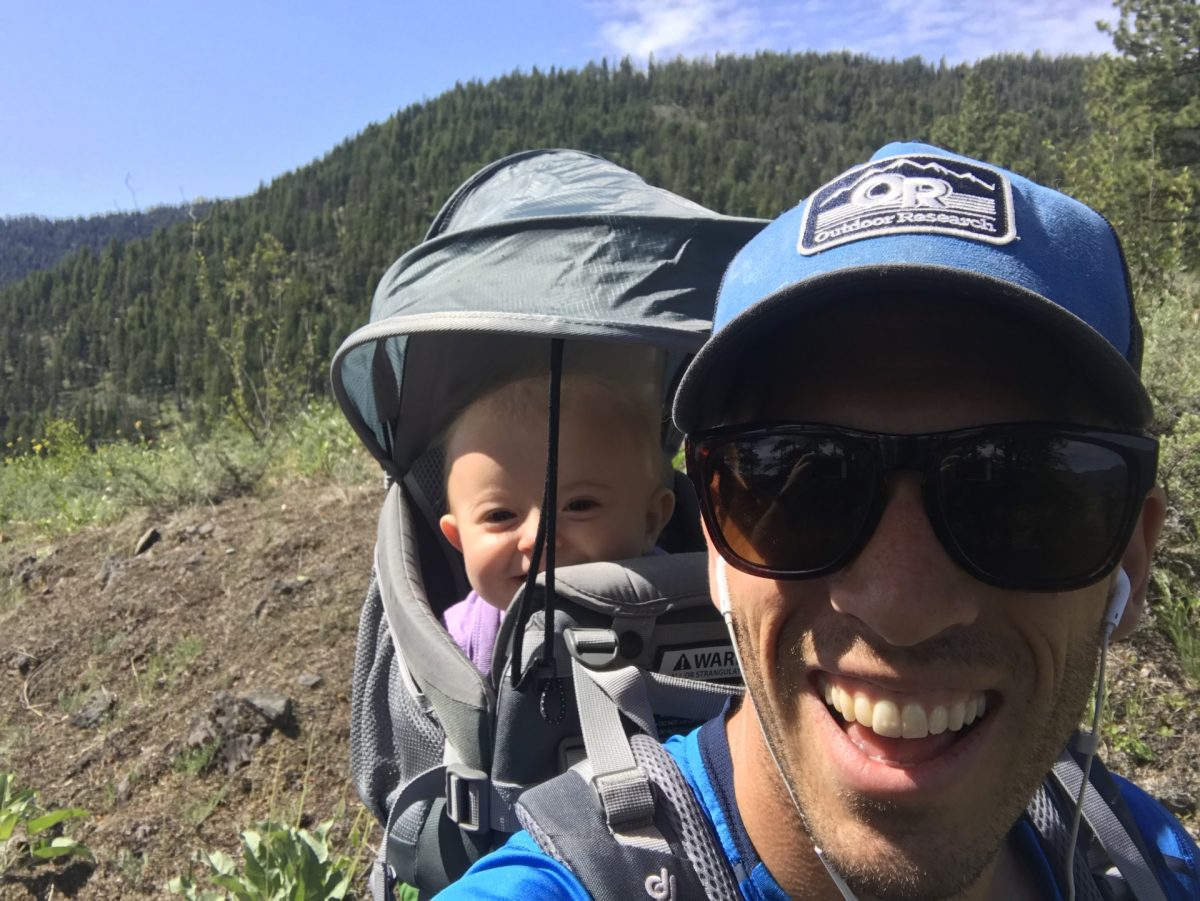 Uphill weighted training with the child.
